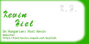kevin hiel business card